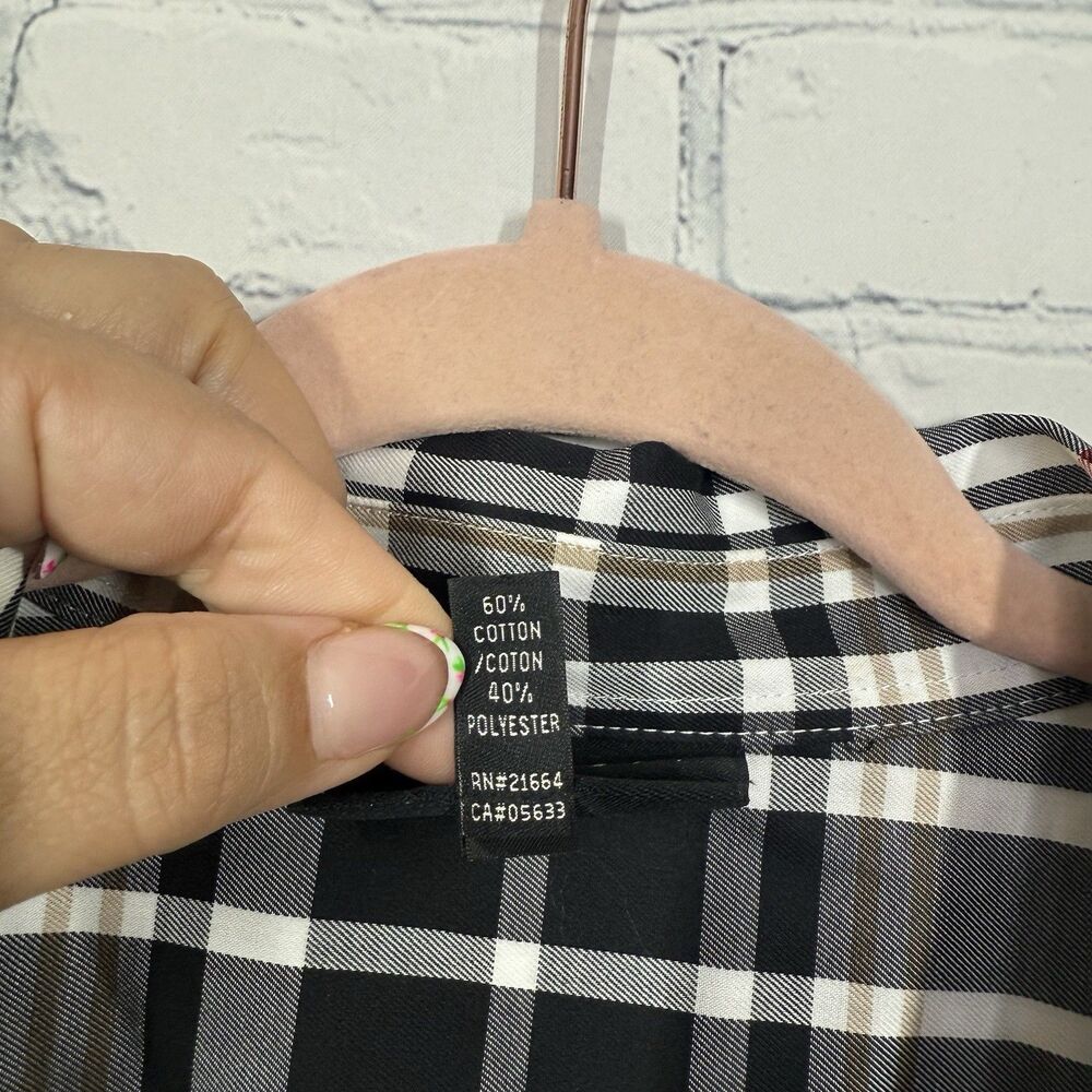 Foxcroft Wrinkle Free Plaid Button Up Blouse Women Plus 18W Long Sleeve Shirt - Picture 6 of 12